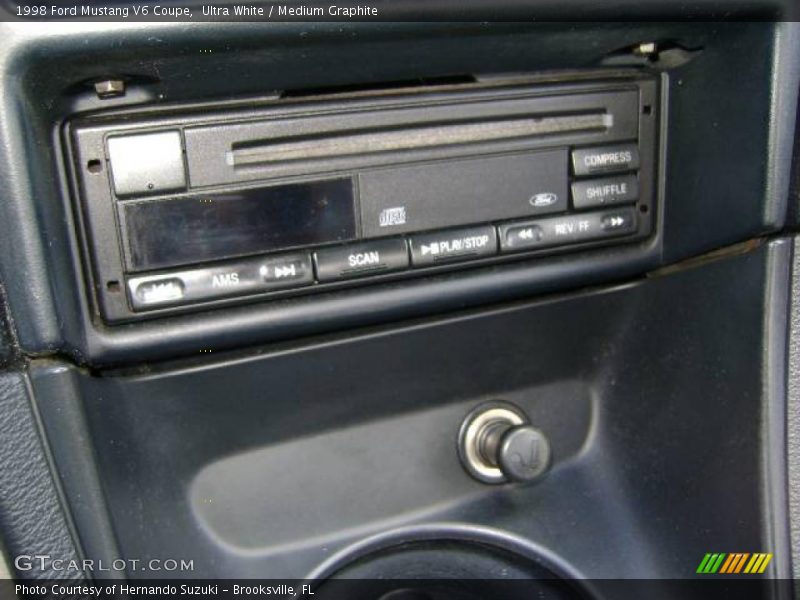 Ultra White / Medium Graphite 1998 Ford Mustang V6 Coupe