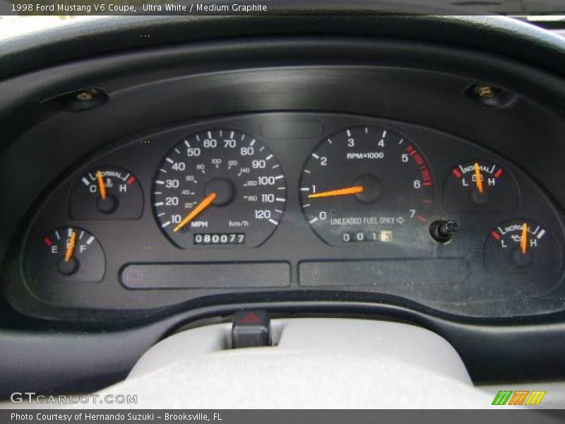 Ultra White / Medium Graphite 1998 Ford Mustang V6 Coupe