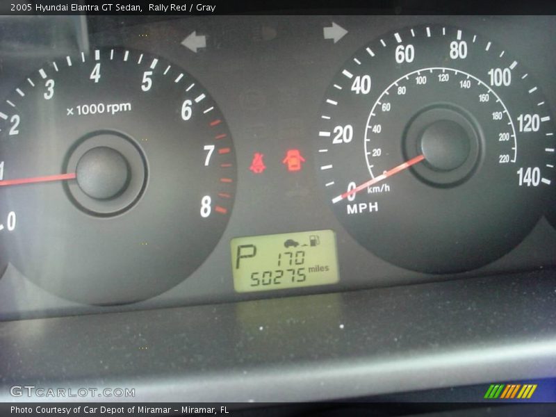 Rally Red / Gray 2005 Hyundai Elantra GT Sedan