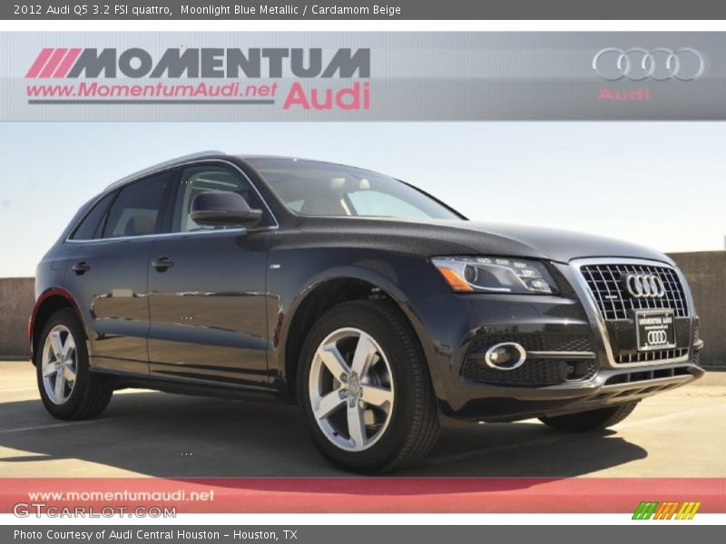 Moonlight Blue Metallic / Cardamom Beige 2012 Audi Q5 3.2 FSI quattro