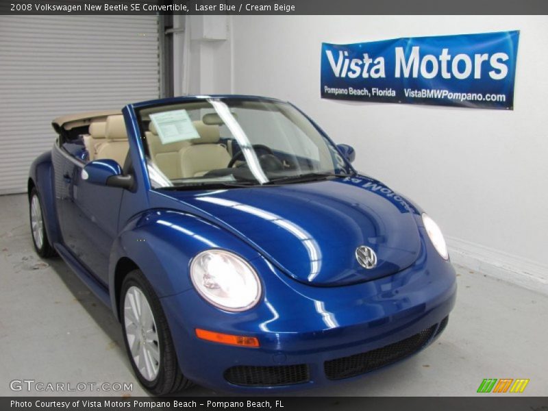 Laser Blue / Cream Beige 2008 Volkswagen New Beetle SE Convertible