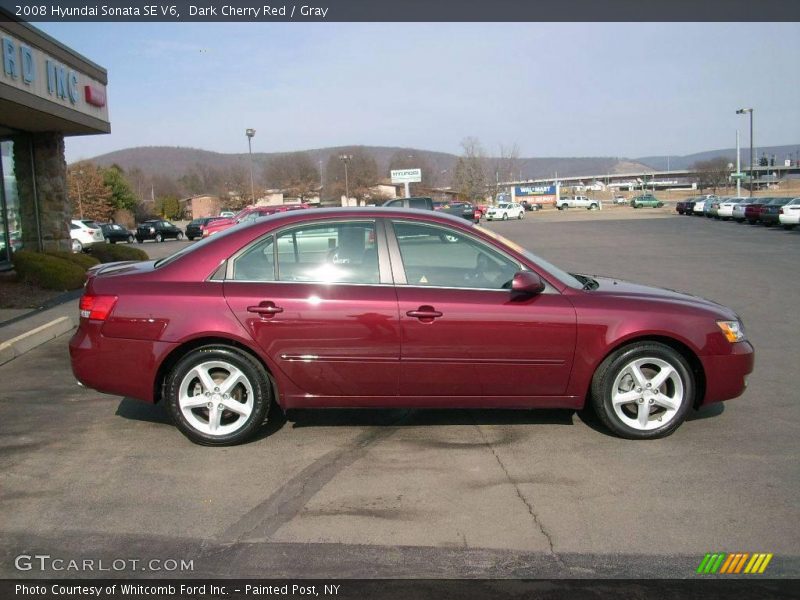 Dark Cherry Red / Gray 2008 Hyundai Sonata SE V6