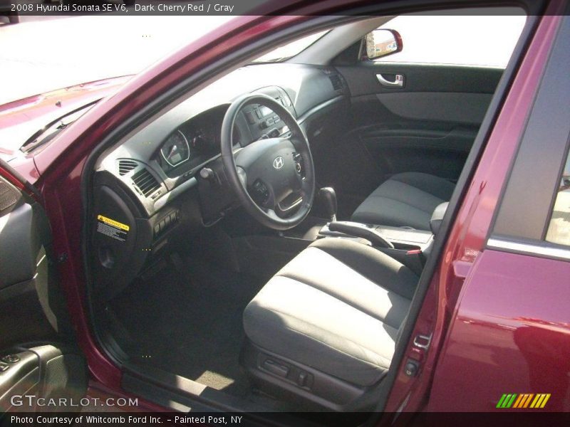 Dark Cherry Red / Gray 2008 Hyundai Sonata SE V6