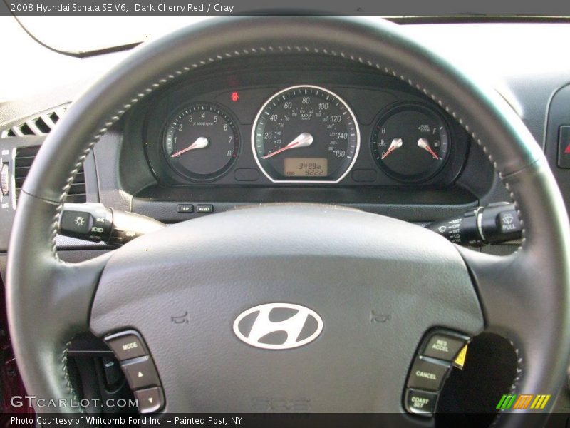 Dark Cherry Red / Gray 2008 Hyundai Sonata SE V6