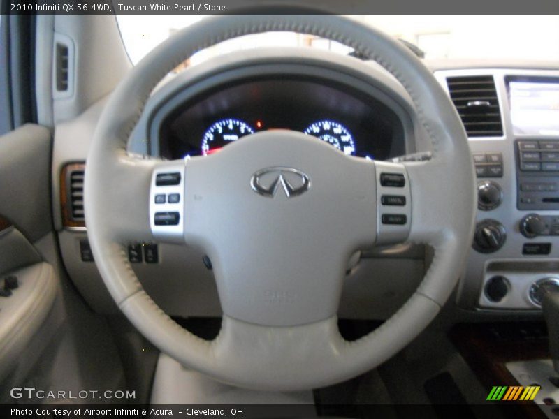 Tuscan White Pearl / Stone 2010 Infiniti QX 56 4WD