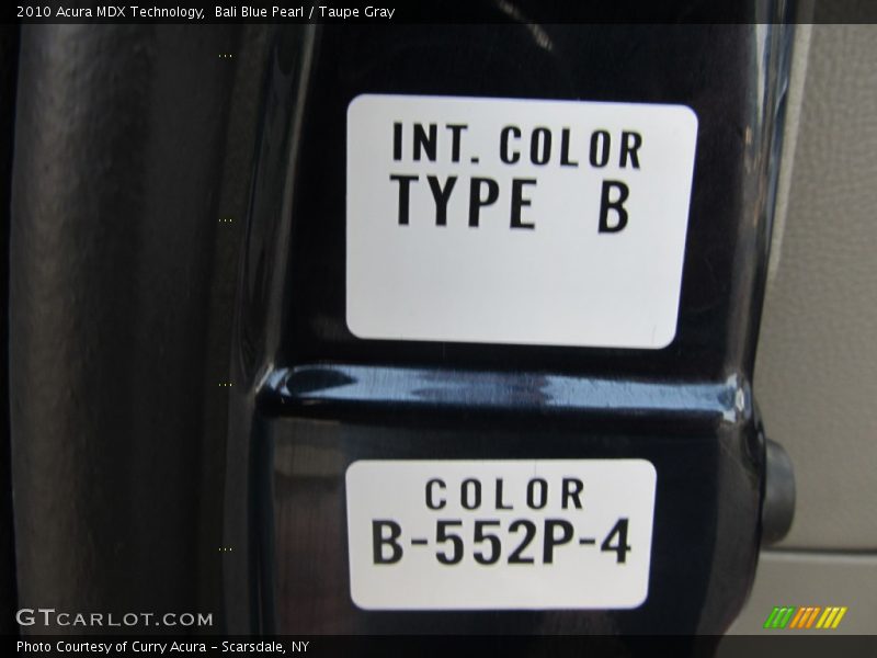 Bali Blue Pearl / Taupe Gray 2010 Acura MDX Technology