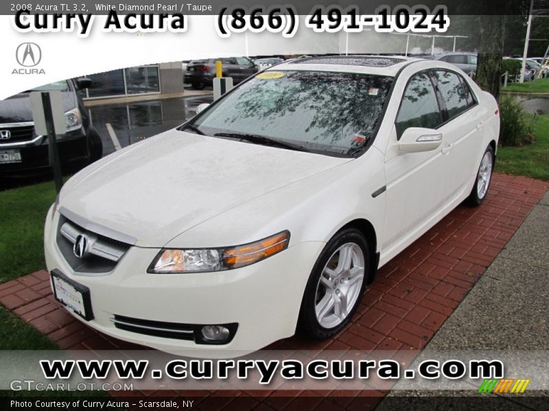 White Diamond Pearl / Taupe 2008 Acura TL 3.2