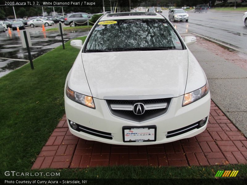 White Diamond Pearl / Taupe 2008 Acura TL 3.2