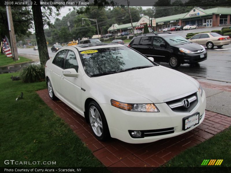 White Diamond Pearl / Taupe 2008 Acura TL 3.2