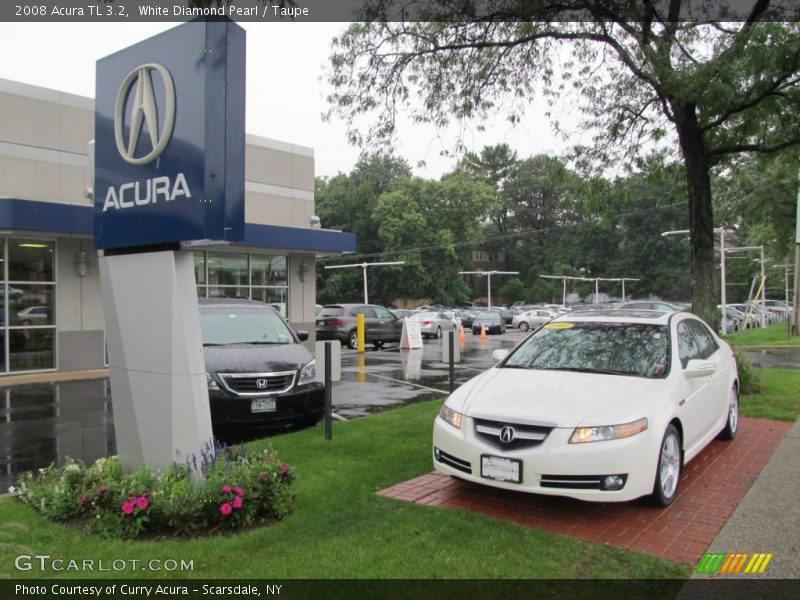 White Diamond Pearl / Taupe 2008 Acura TL 3.2
