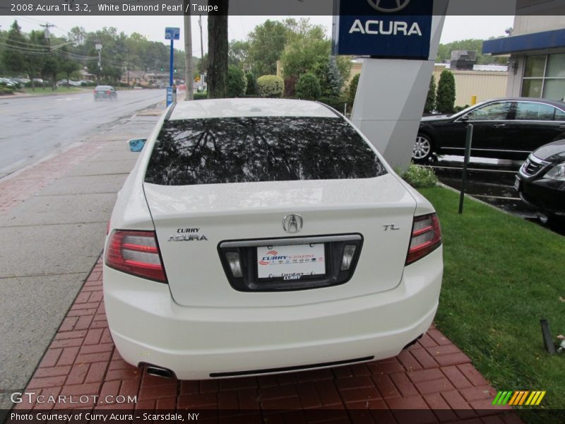 White Diamond Pearl / Taupe 2008 Acura TL 3.2