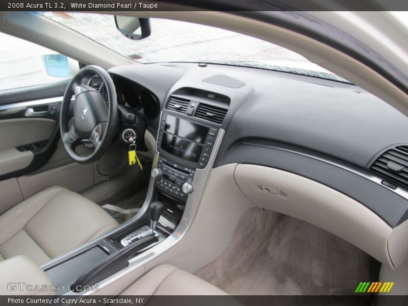 White Diamond Pearl / Taupe 2008 Acura TL 3.2