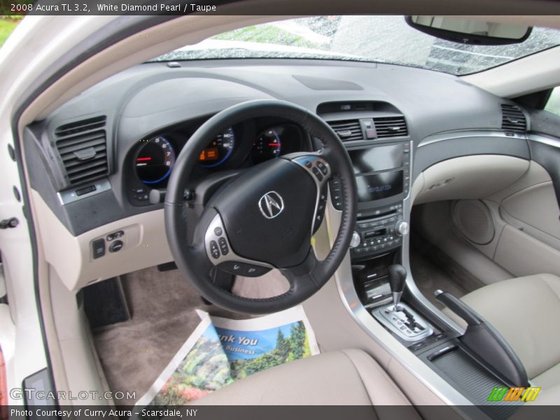 White Diamond Pearl / Taupe 2008 Acura TL 3.2