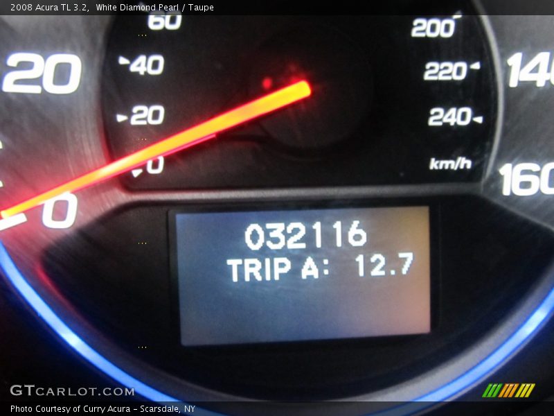 White Diamond Pearl / Taupe 2008 Acura TL 3.2