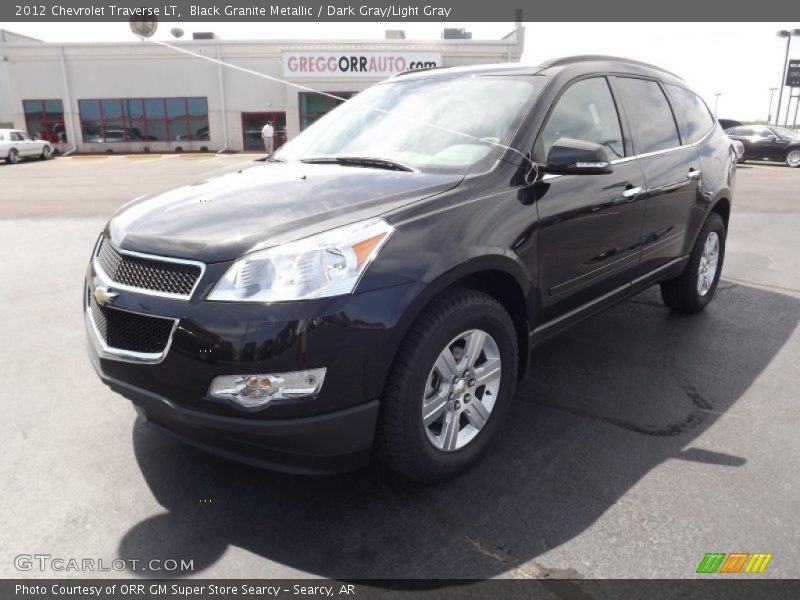 Black Granite Metallic / Dark Gray/Light Gray 2012 Chevrolet Traverse LT