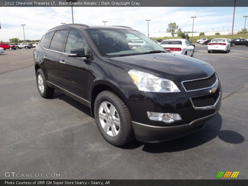 Black Granite Metallic / Dark Gray/Light Gray 2012 Chevrolet Traverse LT