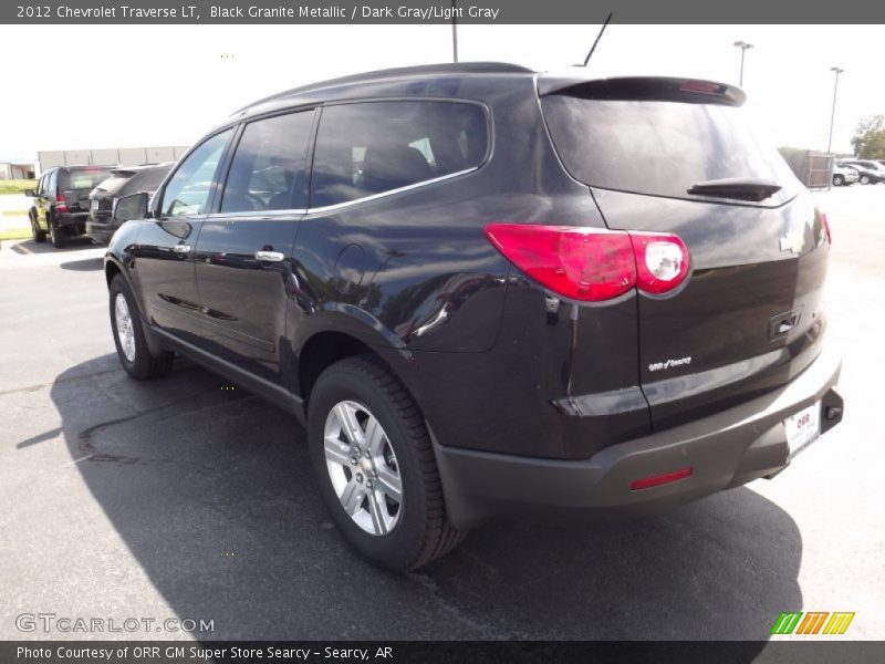 Black Granite Metallic / Dark Gray/Light Gray 2012 Chevrolet Traverse LT