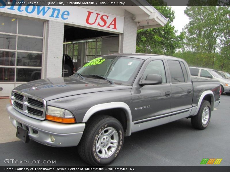 Graphite Metallic / Dark Slate Gray 2002 Dodge Dakota SLT Quad Cab