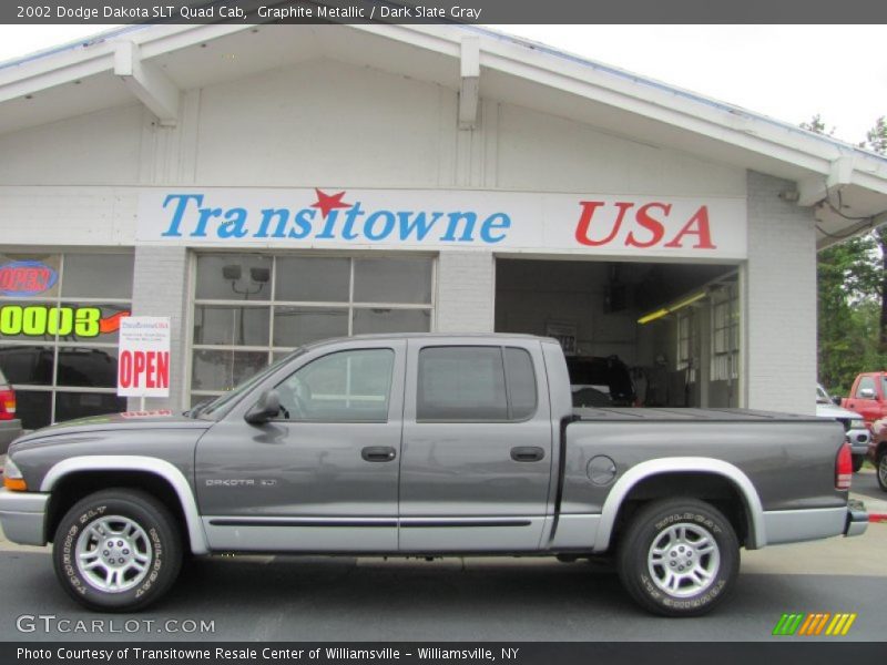 Graphite Metallic / Dark Slate Gray 2002 Dodge Dakota SLT Quad Cab