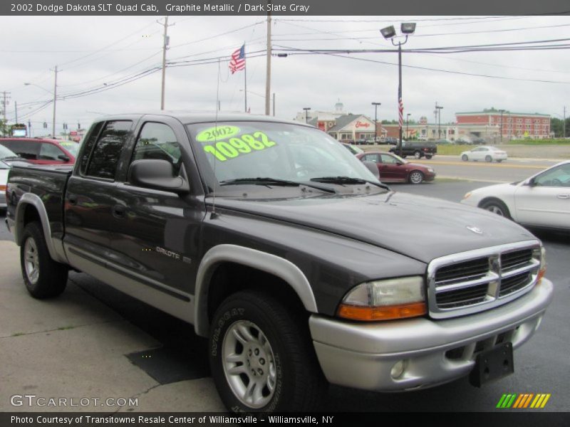 Graphite Metallic / Dark Slate Gray 2002 Dodge Dakota SLT Quad Cab