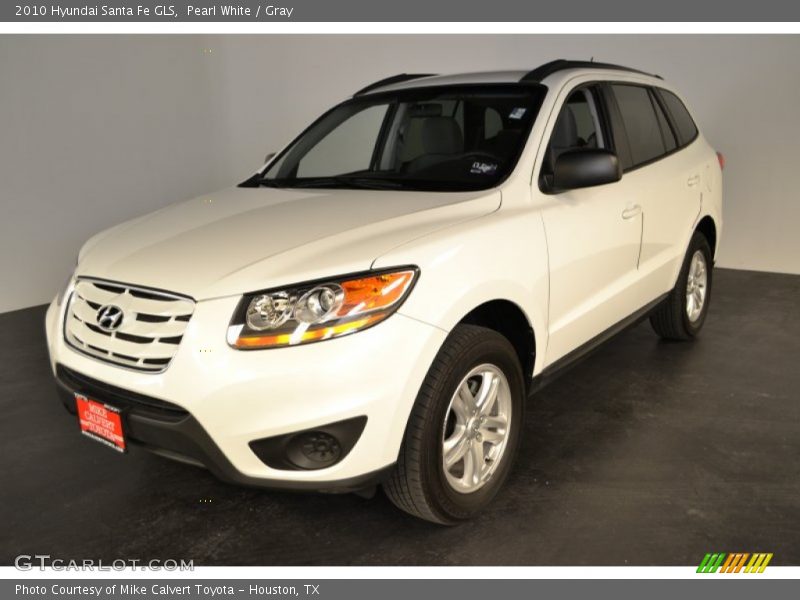Pearl White / Gray 2010 Hyundai Santa Fe GLS