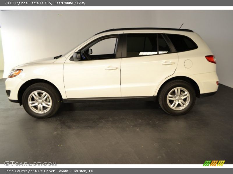 Pearl White / Gray 2010 Hyundai Santa Fe GLS