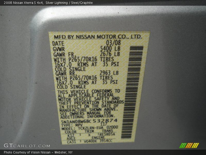Silver Lightning / Steel/Graphite 2008 Nissan Xterra S 4x4