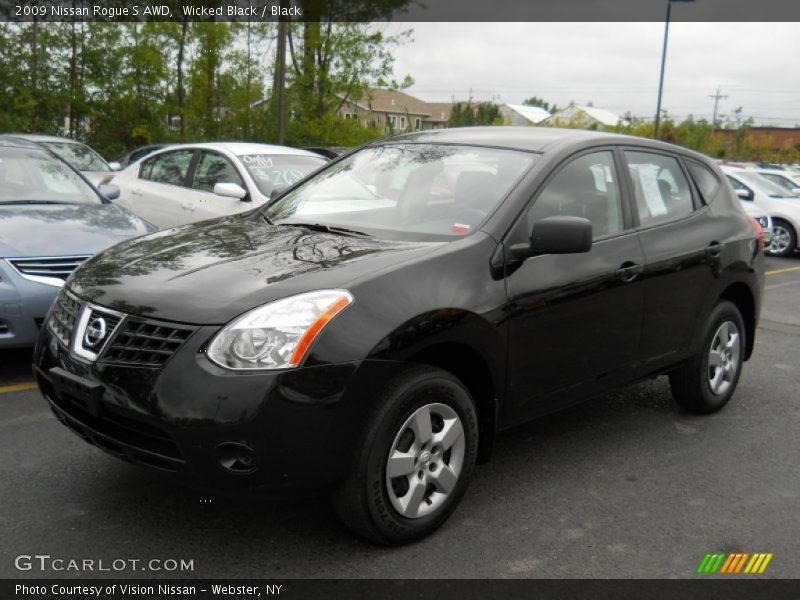 Wicked Black / Black 2009 Nissan Rogue S AWD