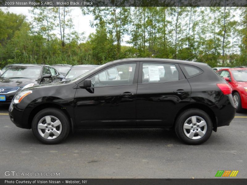 Wicked Black / Black 2009 Nissan Rogue S AWD