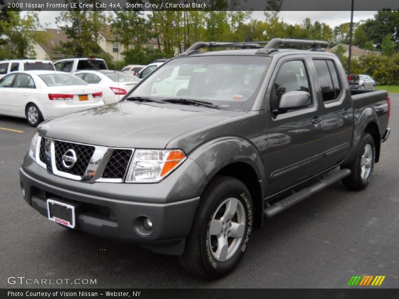 Storm Grey / Charcoal Black 2008 Nissan Frontier LE Crew Cab 4x4
