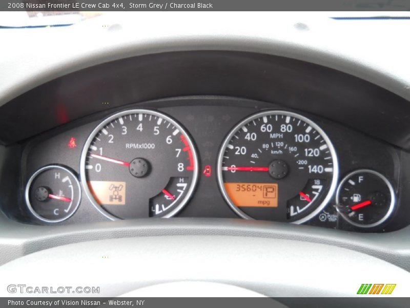 Storm Grey / Charcoal Black 2008 Nissan Frontier LE Crew Cab 4x4