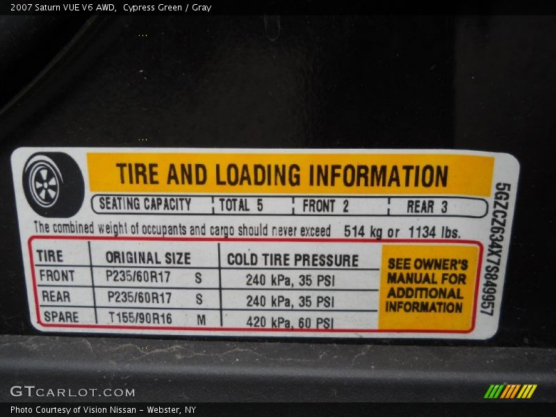 Cypress Green / Gray 2007 Saturn VUE V6 AWD