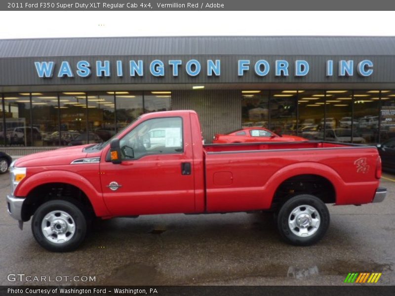Vermillion Red / Adobe 2011 Ford F350 Super Duty XLT Regular Cab 4x4