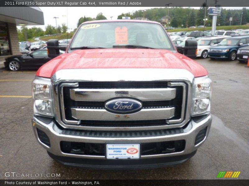 Vermillion Red / Adobe 2011 Ford F350 Super Duty XLT Regular Cab 4x4