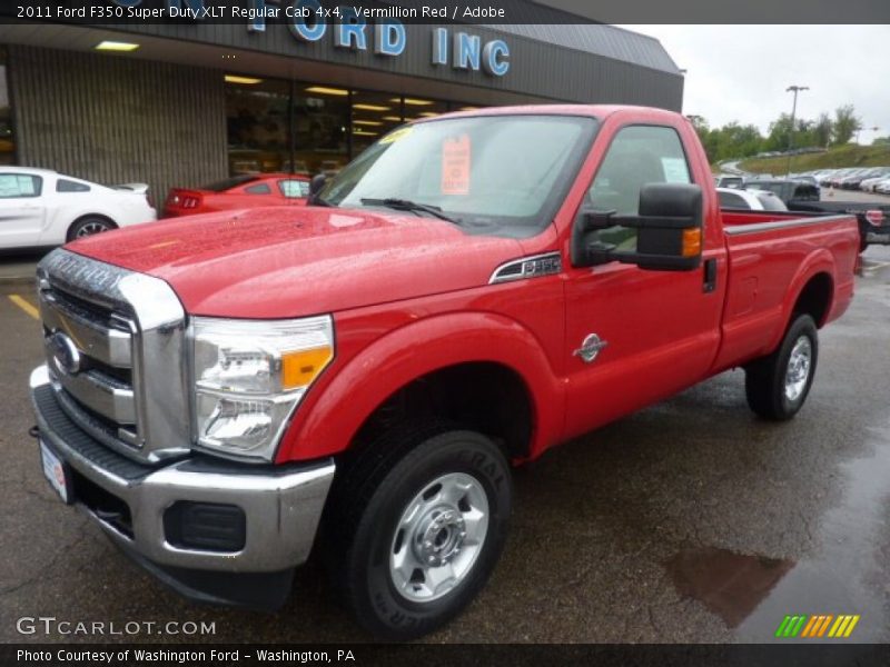 Vermillion Red / Adobe 2011 Ford F350 Super Duty XLT Regular Cab 4x4