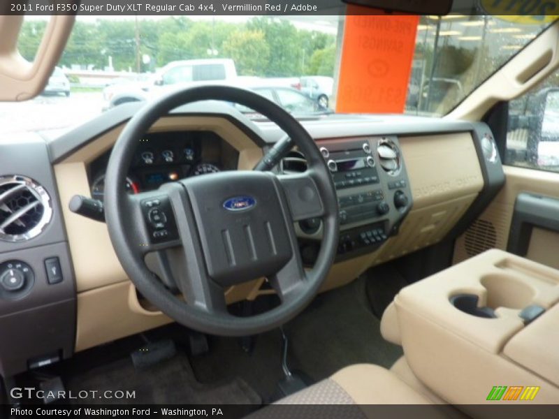 Vermillion Red / Adobe 2011 Ford F350 Super Duty XLT Regular Cab 4x4