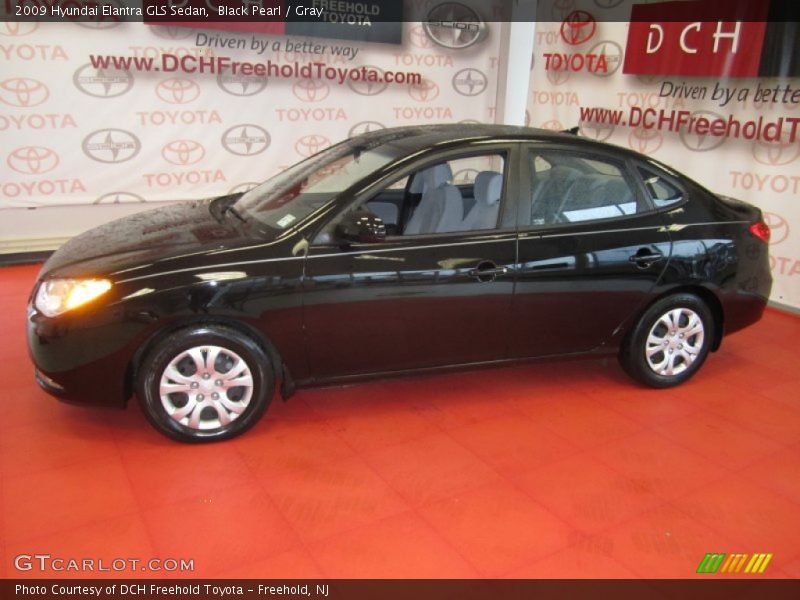 Black Pearl / Gray 2009 Hyundai Elantra GLS Sedan