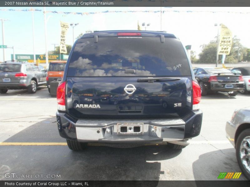 Majestic Blue / Graphite/Titanium 2007 Nissan Armada SE