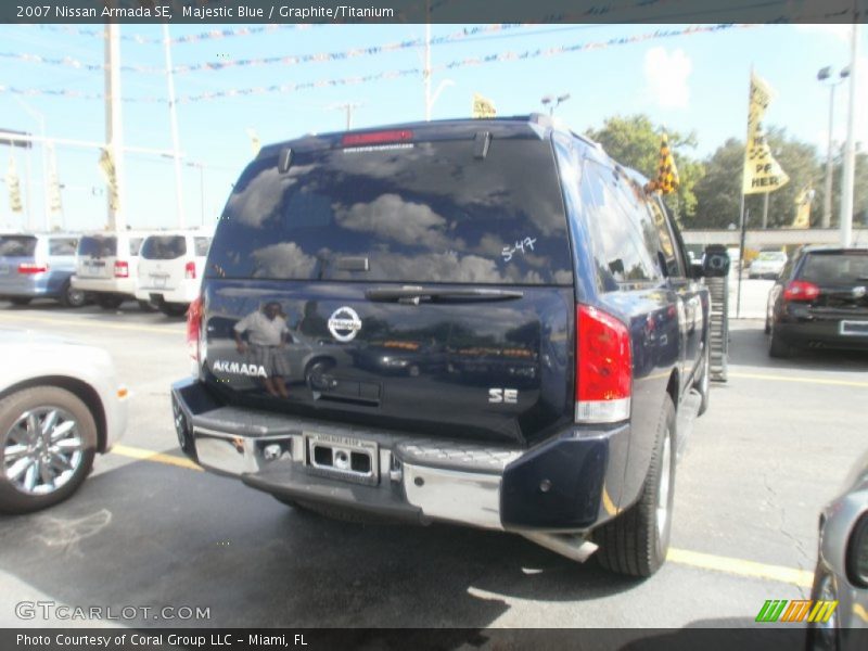 Majestic Blue / Graphite/Titanium 2007 Nissan Armada SE