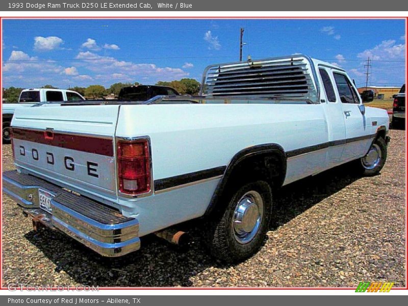 White / Blue 1993 Dodge Ram Truck D250 LE Extended Cab