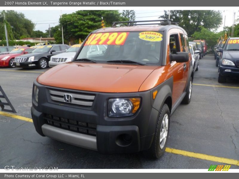 Tangerine Orange Metallic / Black/Titanium 2007 Honda Element LX