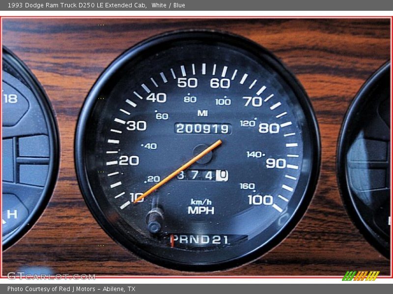 White / Blue 1993 Dodge Ram Truck D250 LE Extended Cab