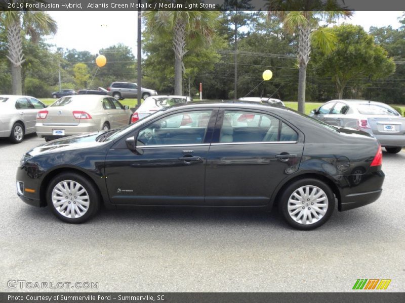 Atlantis Green Metallic / Medium Light Stone 2010 Ford Fusion Hybrid