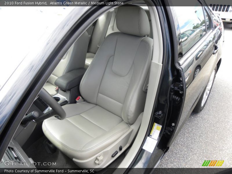 Atlantis Green Metallic / Medium Light Stone 2010 Ford Fusion Hybrid