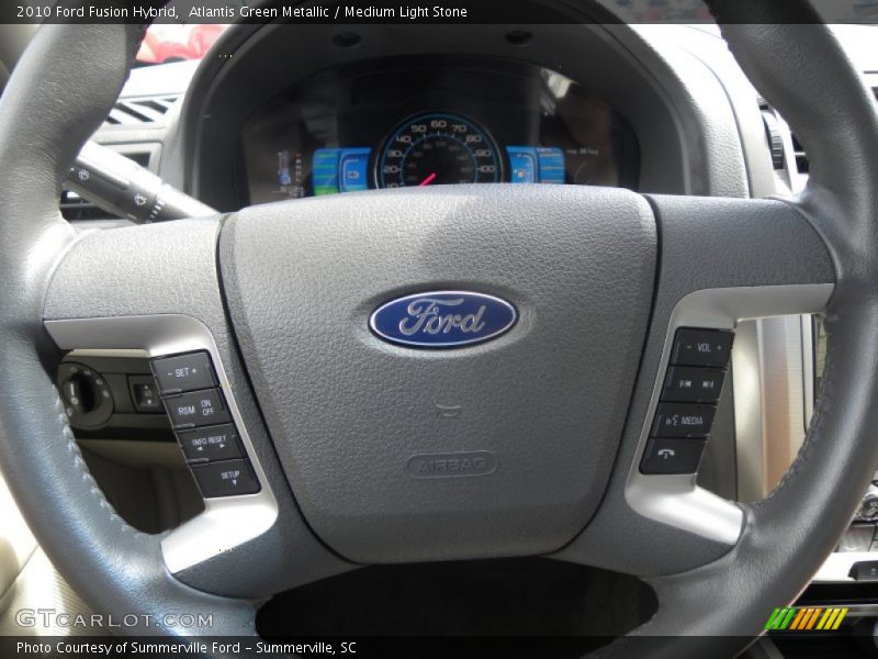 Atlantis Green Metallic / Medium Light Stone 2010 Ford Fusion Hybrid
