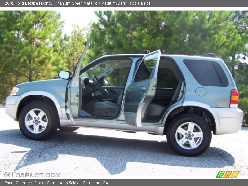 Titanium Green Metallic / Medium/Dark Pebble Beige 2005 Ford Escape Hybrid
