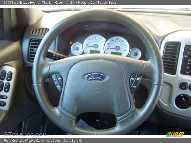 Titanium Green Metallic / Medium/Dark Pebble Beige 2005 Ford Escape Hybrid