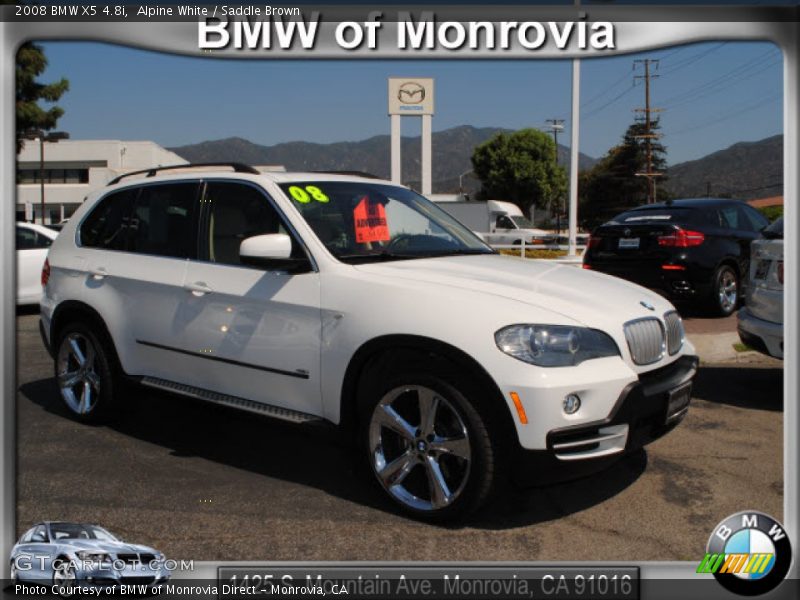 Alpine White / Saddle Brown 2008 BMW X5 4.8i