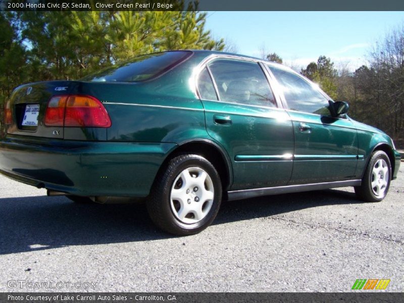 Clover Green Pearl / Beige 2000 Honda Civic EX Sedan