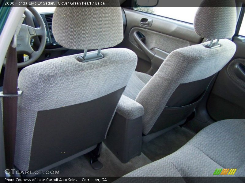Clover Green Pearl / Beige 2000 Honda Civic EX Sedan